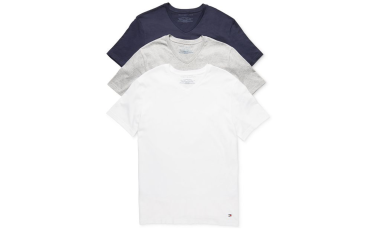 Tommy Hilfiger Men's Classic V Neck 3 Pack Undershirts 09TVN01Multi